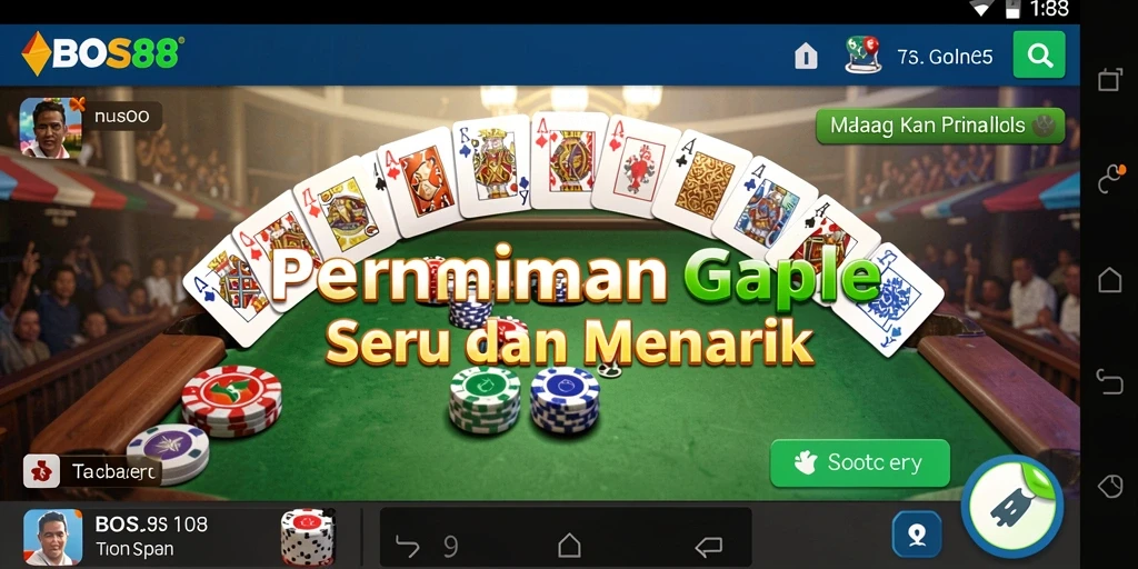 Tampilan seru gameplay bermain Gaple di BOS88.