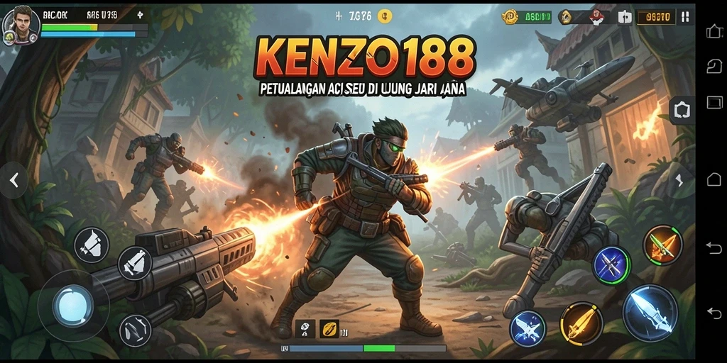 Screenshot gameplay KENZO188 dengan aksi mendebarkan.