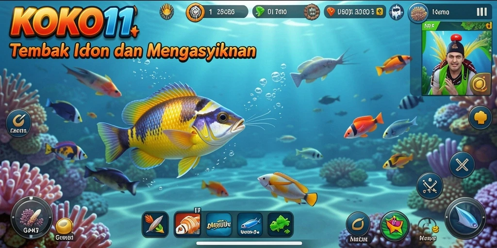 Tampilan gameplay KOKO11 dengan aksi menembak ikan yang mendebarkan.