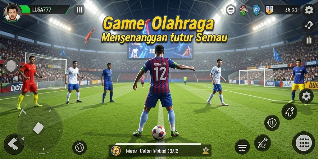 Tampilan gameplay menarik dengan aksi olahraga yang seru.