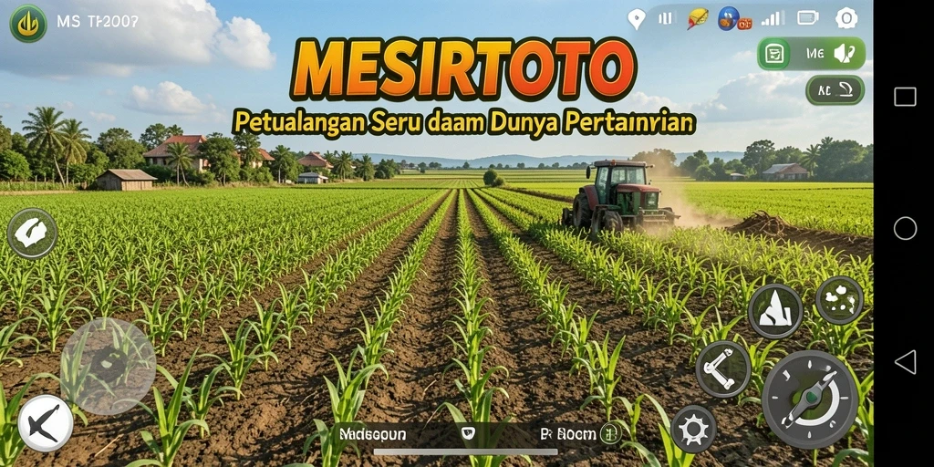 Screenshot gameplay MESIRTOTO dengan aktivitas pertanian yang menyenangkan.