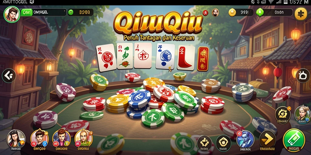 Tampilan gameplay QiuQiu yang kompetitif dan seru di OMTOGEL.