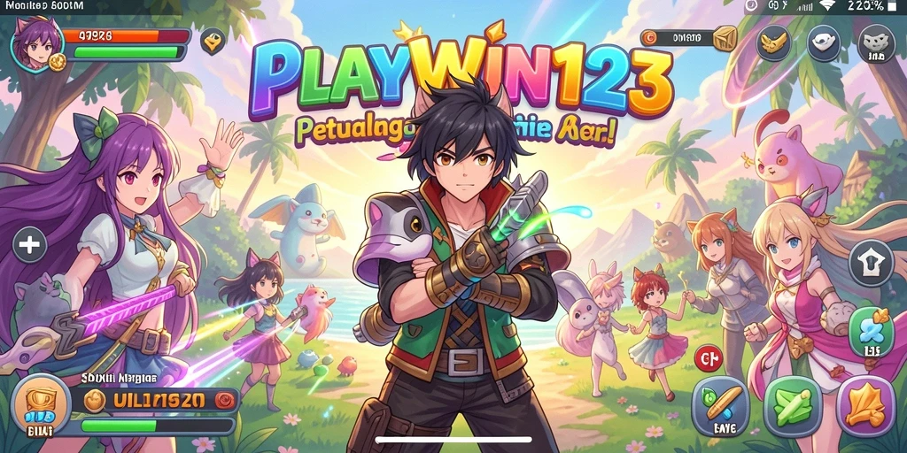 Tangkapan layar gameplay <strong>PLAYWIN123</strong> menampilkan karakter anime dalam aksi seru.