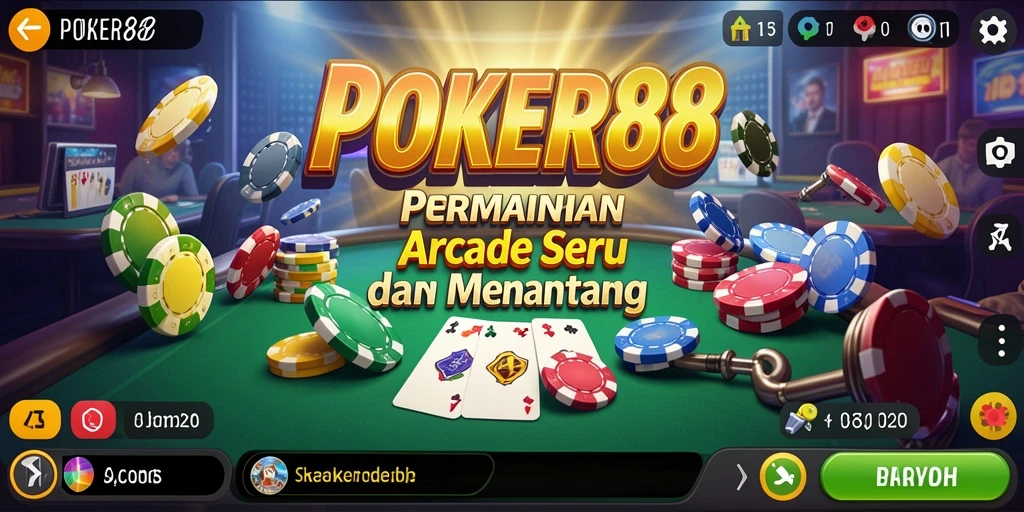 Tampilan menarik dari gameplay POKER88 yang seru.