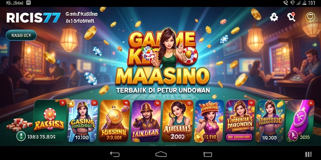 Screenshot gameplay RICIS77 yang menampilkan suasana kasino yang menegangkan.