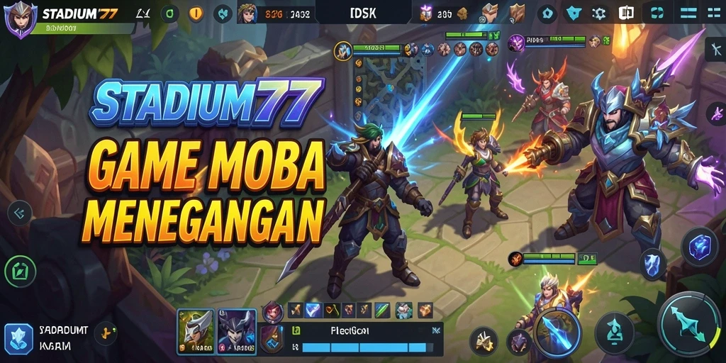 Tangkapan layar gameplay STADIUM77 MOBA yang seru dan mendebarkan.