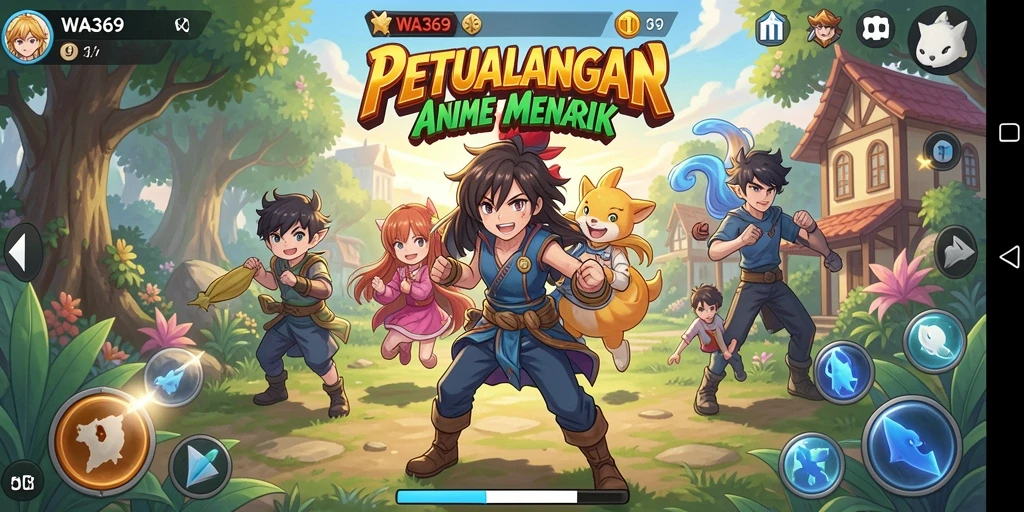 Tampilan gameplay WA369 dengan karakter anime yang menakjubkan.