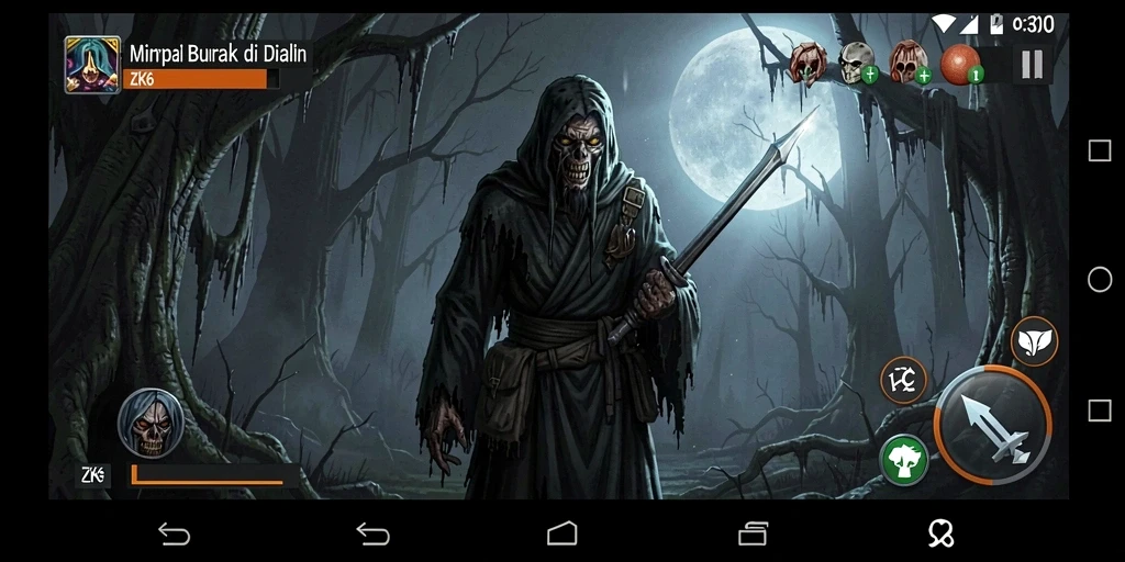 Screenshot ZK6 menampilkan gameplay yang mencekam dan suasana Horror.